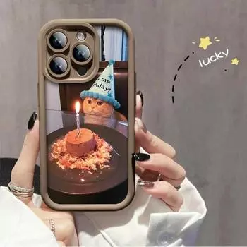 Модный чехол с принтом кота на день рождения, гибкий мягкий силиконовый чехол TPU, полная задняя крышка для Xiaomi Redmi Poco Xiaomi 11 Lite чёрный