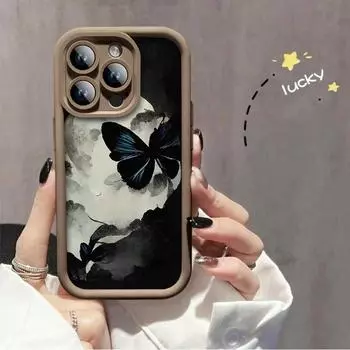 Модный чехол с принтом лунно-голубой бабочки, гибкий мягкий силиконовый чехол TPU, полная задняя крышка для Xiaomi Redmi Poco Xiaomi 11 Lite чёрный