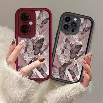 Модный чехол с принтом розовой золотой бабочки, гибкий мягкий силиконовый чехол TPU, полная задняя крышка для iPhone Samsung iPhone 5 чёрный