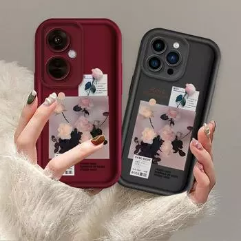 Модный чехол с принтом розовых роз, гибкий мягкий силиконовый чехол TPU, полная задняя крышка для iPhone Samsung iPhone 5 чёрный