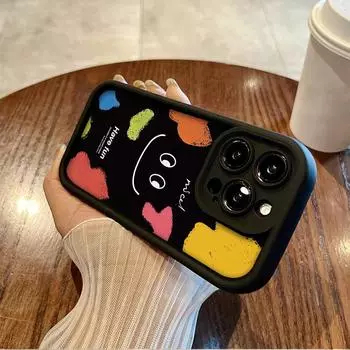 Модный чехол с принтом улыбки, гибкий, мягкий, силиконовый, TPU, чехол на всю заднюю панель для iPhone Samsung iPhone 5 чёрный