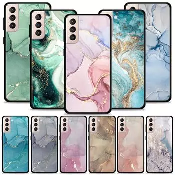 Модный чехол с розовым золотом и мрамором для Samsung Galaxy S21 S20 Ultra S10 Plus Lite S20FE 5G для Galaxy S10e S9 S8 Edge, черный корпус Samsung S9 Plus