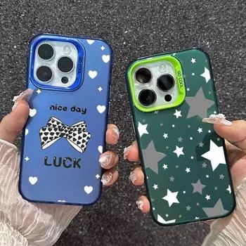 Модный чехол со звездами для iPhone 16 Samsung A55 A35 S24 FE Xiaomi Redmi Note 13 Pro 14C Huawei Honor 200, противоударный бампер для телефона с защитой от царапин и полным покрытием Samsung A54 5G