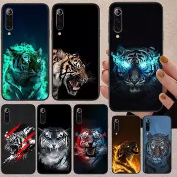 Модный чехол Tiger для телефона Xiaomi Mi 8 Lite 9 SE 10 10T Pro Mi 11 для серии Mi черный силиконовый мягкий чехол Mi 8 SE