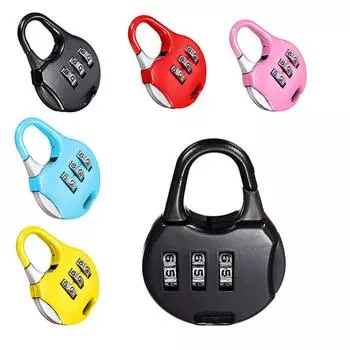Модный чемодан с возможностью сброса Mi Padlock Lock Комбинация Padlock 3 Dia Password Digit Lock F5 l Metal Для рюкзака style 1 розовый