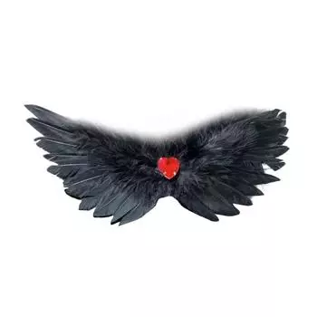 Модный черно-белый аксессуар для волос с перьями, украшенный крыльями и стразами, для молодых женщин на вечеринках чёрный