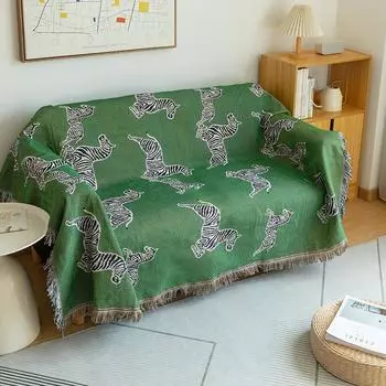 Модный черный белый зебра плед гобелен покрывало на кровать для кемпинга на открытом воздухе пляжные полотенца диван стул чехол коврик вязаный 130x180cm