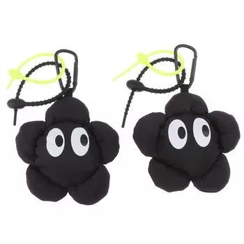 Модный черный брелок с цветами, милый цветочный держатель для ключей для девочек, украшение на рюкзак, сумка, подвеска, украшение