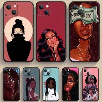 Модный черный чехол для телефона для девочек для iPhone Samsung Galaxy Redmi Xiaomi Oppo OnePlus Note SA 7 8 9 10 11 12 13 14 20 21 22 23 53 54 Pro Max Plus Ultra iPhone 6 or 6S