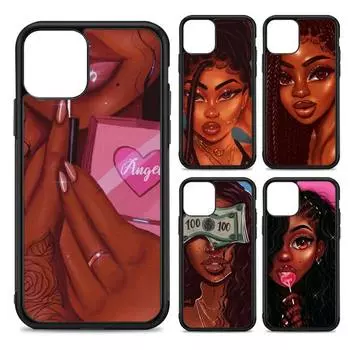 Модный черный чехол для телефона для девочек, силиконовый чехол из ПК+ТПУ для iPhone 11 12 13 Pro Max 8 7 6 Plus X SE XR, жесткие чехлы iphone 14