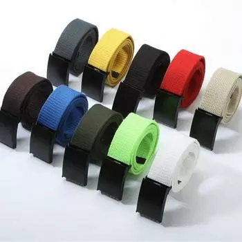 Модный черный холщовый ремень для женщин, повседневные женские поясные ремни с пластиковой пряжкой Harajuku, однотонные длинные ремни красный