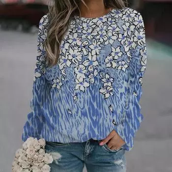 Модный цифровой 3D-принтерный пуловер с длинным рукавом и круглым вырезом реглан, осенне-зимняя женская толстовка с капюшоном S