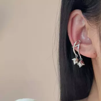 Модный цветочный кулон, клипса для ушной косточки, простой дизайн без отверстий для ушей, ювелирные изделия, серьги, праздничные подарки на вечеринку как