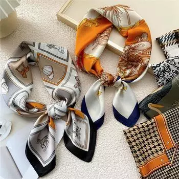 Модный декоративный шарф, повязка для волос, резинка для волос 70, маленький квадратный шарф, шелковый шарф, женский весенне-осенний универсальный маленький шарф, профессиональный шарф 70*70cm