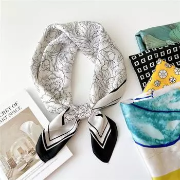 Модный декоративный шарф, повязка для волос, резинка для волос 70, маленький квадратный шарф, шелковый шарф, женский весенне-осенний универсальный маленький шарф, профессиональный шарф 70*70cm