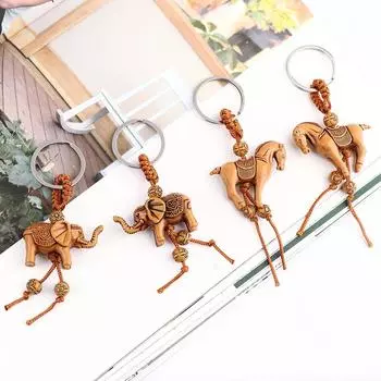 Модный деревянный кулон с изображением лошади, слона, приносящей удачу Elephant