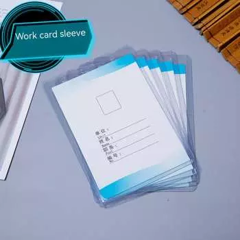 Модный держатель для бейджа, чехол для бирки с именем сотрудника, удостоверения личности, многофункциональный держатель для карты доступа с жестким резиновым наконечником из ПВХ, прозрачный 1