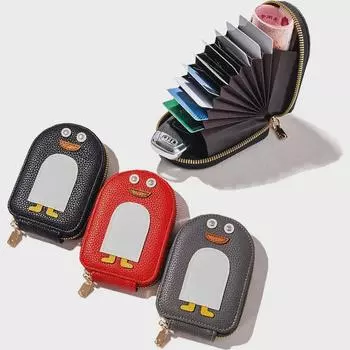 Модный держатель для карт в виде мультяшного пингвина, сумка для документов с несколькими отделениями, вместительное хранилище для карт Light Gray