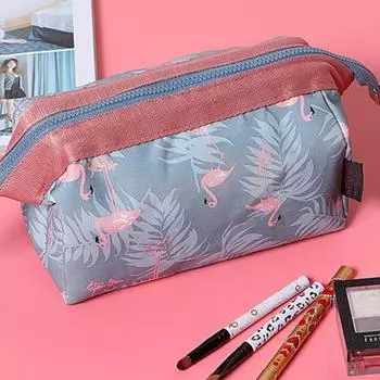 Модный держатель для кистей для макияжа с цветочным принтом фламинго, сумка, портативный подарок Leaf