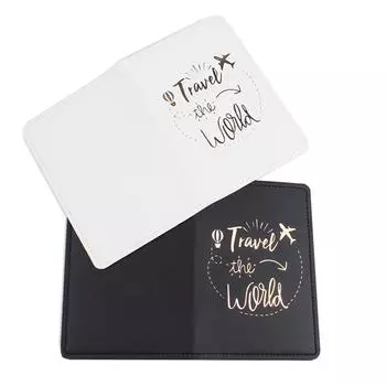 Модный держатель для паспорта из искусственной кожи, дорожный протектор для кредитных карт, подарок на свадьбу для влюбленных пар для женщин и мужчин чёрный