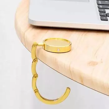 Модный держатель для сумки, вешалка для сумки, складной держатель с крючком, портативная стойка для ключей, настольный крючок, фурнитура для путешествий, уличная вешалка для хранения золотой