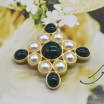 Модный дизайн Антикварный суд Винтажный жемчужный акриловый матовый золотой брошь-булавка аксессуары