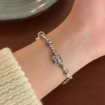 Модный дизайн браслет из бисера в виде льва, персонализированный браслет для пары Lotus Fupai с кулоном в геометрическом стиле