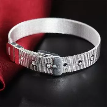 Модный дизайн, браслет из стерлингового серебра 925 пробы, свадебный красивый ювелирный браслет высокого качества, женский мужской подарок 20cm серебряный