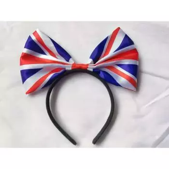 Модный дизайн Британский флаг Бант Изысканное исполнение Аксессуары для волос Превосходное качество Повязка на голову Бант Повязка на голову 100% Новый
