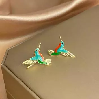 Модный дизайн, изысканные серьги с птицами и глазурью, темпераментные серьги-джокеры, женские украшения