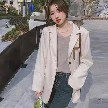 Модный дизайн, костюм на пуговицах сзади, пальто для женщин, осенние корейские свободные блейзеры S