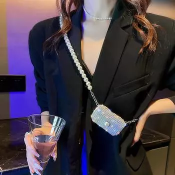 Модный дизайн маленькой сумки, индивидуальная модная сумка-мессенджер с жемчугом и бриллиантами