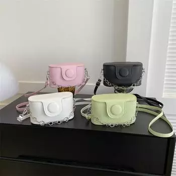 Модный дизайн Мини-сумочка с цепочками Летняя модная повседневная женская сумка через плечо из искусственной кожи Универсальная простая женская упаковка Mini(Max Length<20cm)