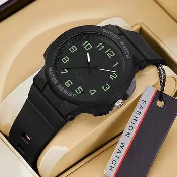 Модный дизайн, мягкие студенческие часы с ремешком из ТПУ, глубина 50 м, водонепроницаемые кварцевые часы, детские модные спортивные наручные часы