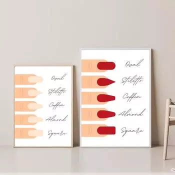 Модный дизайн ногтей, картина маслом, макияж, настенное искусство, постеры и принты для маникюрного салона 21cm30cm NoFrame