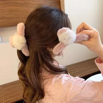 Модный дизайн плюшевый шар женские аксессуары для волос заколка для волос акула захват зажим корейский стиль волос коготь розовый