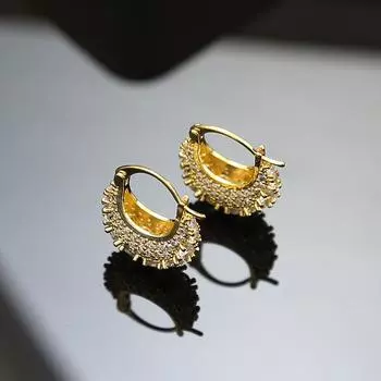 Модный дизайн, полный бриллиантов, циркон, серьги-мешки, легкие, роскошные, высокочувствительные, персонализированные, с пряжкой, темпераментные, универсальные серьги для женщин 18K