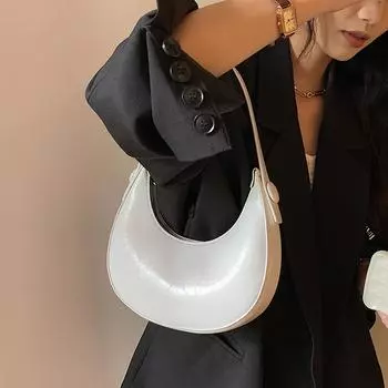 Модный дизайн, популярная женская сумка, весна-лето, новая, высокого качества, однотонная, простая женская сумка на одно плечо под мышкой (20cm<Max Length<30cm)