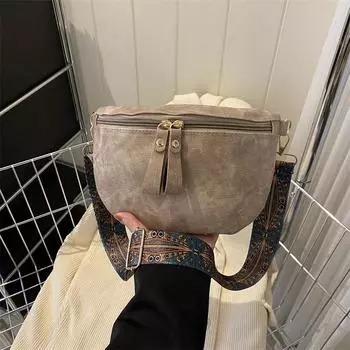 Модный дизайн ретро мода 2024 новый повседневный зимний повседневный широкий плечевой ремень сумка через плечо сумка подмышкой для женщин хаки