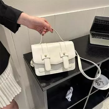 Модный дизайн ретро сумка женская 2024 новая модная повседневная сумка-мессенджер женская простая текстура маленькая квадратная сумка белый
