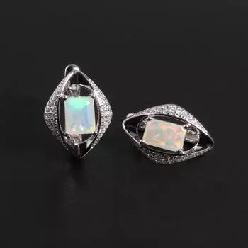 Модный дизайн Серьги с натуральным опалом Коллекция изысканных ювелирных изделий Стильные и элегантные женские украшения для повседневной носки, подарки M жёлтый