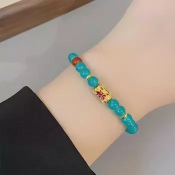 Модный дизайн синий бисерный эластичный сладкий браслет-джокер женские украшения