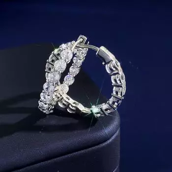 Модный дизайн, сверкающие серьги из натурального циркона, имитация циркона, милые, универсальные, красивые серьги