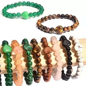 Модный дизайн в форме сердца, цепочка на руку, плетение браслета из камня тигровый глаз, украшения в подарок