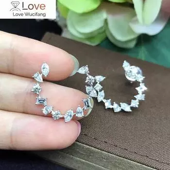 Модный дизайн женские серьги-гвоздики с ослепительным фианитом роскошные эффектные ювелирные изделия стильные аксессуары для свадебной вечеринки