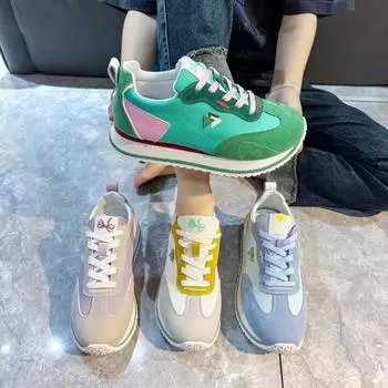 Модный дизайнер Agam Shoes Women Med Heel Sneakers Autumn Casual Rubber Женская обувь на платформе Lace-up Vulcanize Shoes Zapatos 35 бежевый