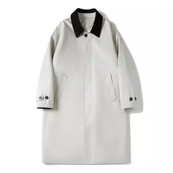 Модный длинный плащ для мужчин, верхняя одежда, осенние повседневные толстые куртки больших размеров S чёрный