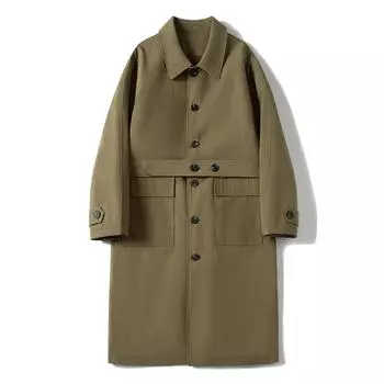 Модный длинный плащ для мужчин, верхняя одежда с поясом, осенние повседневные толстые куртки больших размеров S чёрный