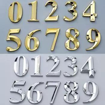Модный дом отель цифровая наклейка знак вечеринка дверь адрес номерной знак дом гостиная современный номер 50*30*8mm/5 золотой