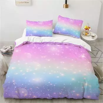 Модный домашний текстиль, 3D сверкающий комплект постельного белья для мальчиков и девочек, Твин, размер Queen, пододеяльник, наволочка, кровать для детей и взрослых DE 135x200cm